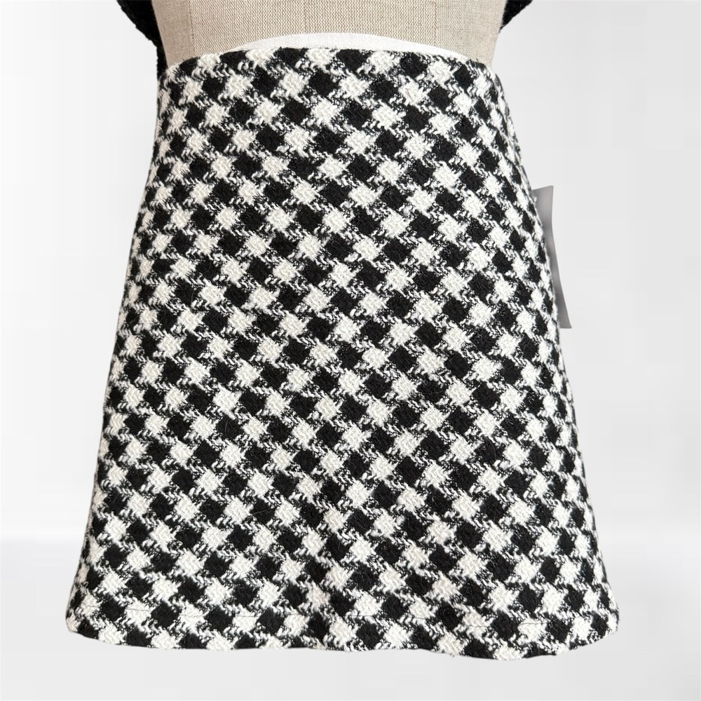 Goodnight Macaroon Black & White Tweed Mini Skirt | Size M | NWT